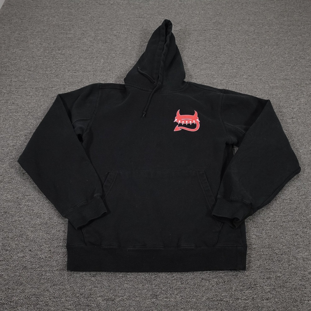 Freak On A Leash Hoodie Mens Small Black Pullover Devil Graphic Back Fleece